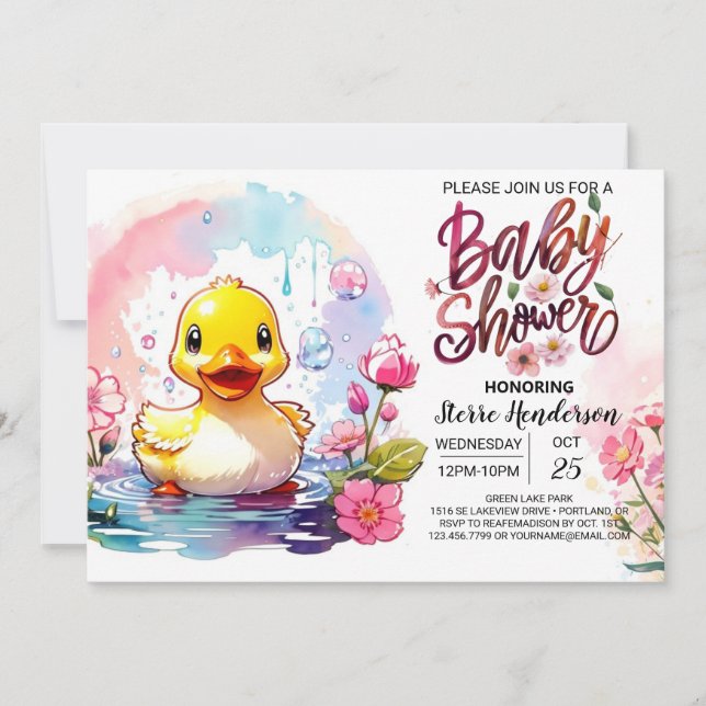 Quack-tastic Baby Shower Joy Invitation (Front)
