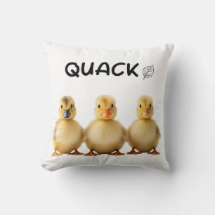 Quack Three Ducklings Row Art Cushion
