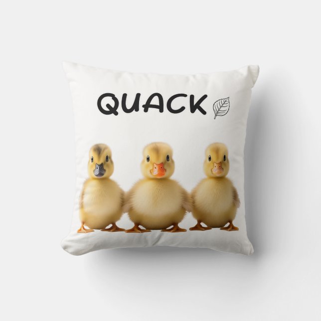 Quack Three Ducklings Row Art Cushion (Front)