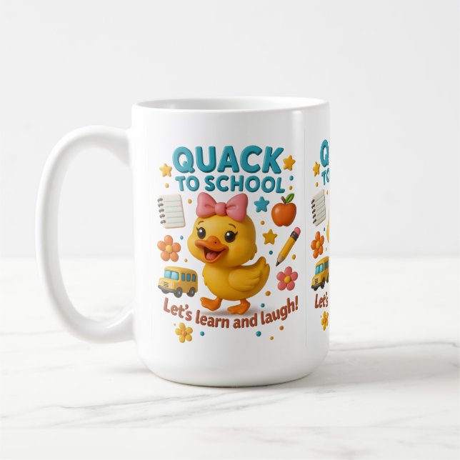 Quack to School – Funny Duck Back-to-School Mug fo (Left)