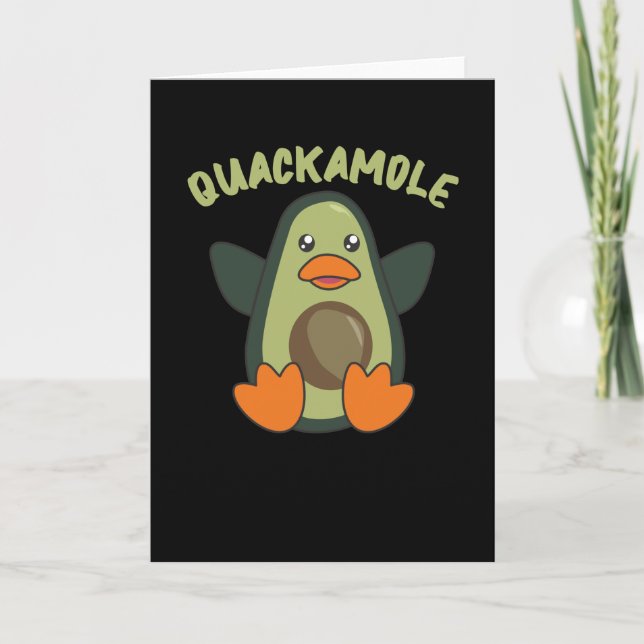 Quackamole Sweet Avocado Duck Pun Avocados Card (Front)