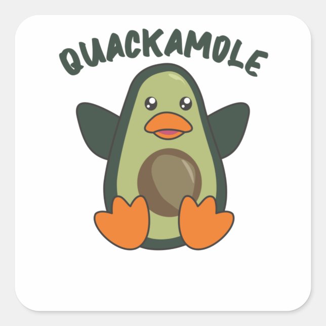 Quackamole Sweet Avocado Duck Pun Avocados Square Sticker (Front)