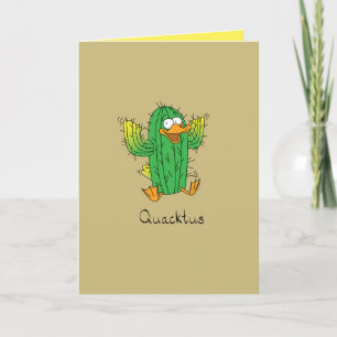 Quacktus - Duck Cactus Pun Greeting Card