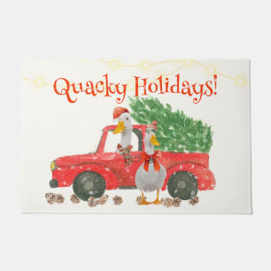Quacky Holidays Cute Ducks Doormat