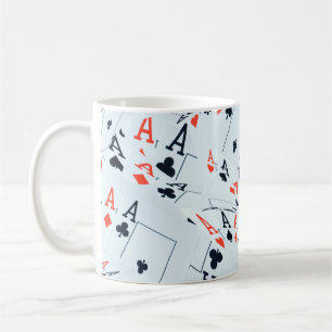 Quad Aces Poker Cards Pattern, Coffee Mug
