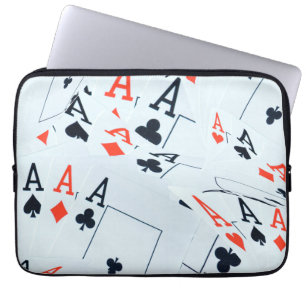 Quad Aces Poker Cards Pattern, Laptop Sleeve