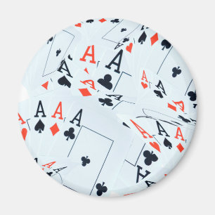 Quad Aces Poker Cards Pattern, Magnet