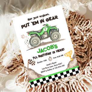Quad ATV Dirt Track Off Road Racing Boy Birthday Invitation