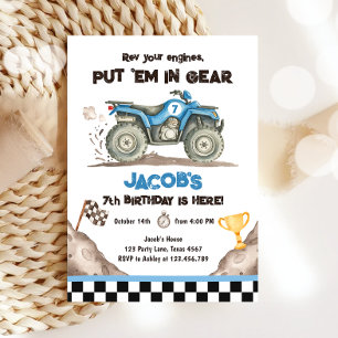Quad ATV Dirt Track Off Road Racing Boy Birthday Invitation