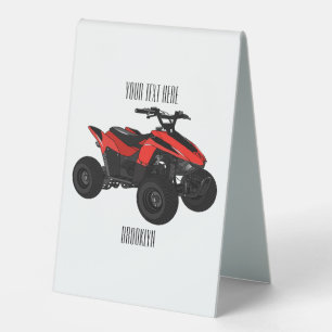 Quad bike atv cartoon illustration