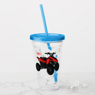 Quad bike atv cartoon illustration acrylic tumbler