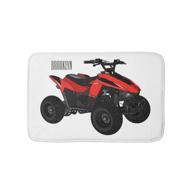 Quad bike atv cartoon illustration  bath mat (Front)