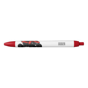 Quad bike atv cartoon illustration  black ink pen