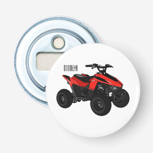 Quad bike atv cartoon illustration  bottle opener