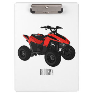 Quad bike atv cartoon illustration  clipboard