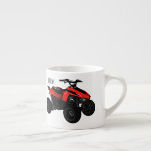 Quad bike atv cartoon illustration  espresso cup