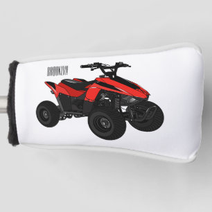 Quad bike atv cartoon illustration golf head cover
