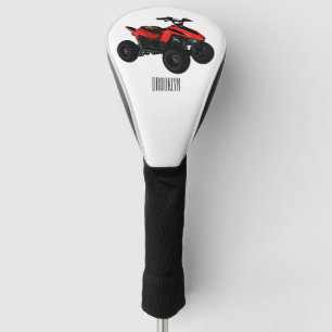 Quad bike atv cartoon illustration golf head cover