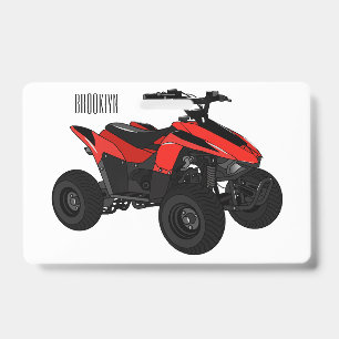 Quad bike atv cartoon illustration ID badge