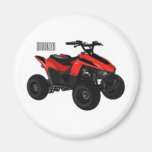 Quad bike atv cartoon illustration  magnet