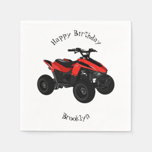 Quad bike atv cartoon illustration napkin