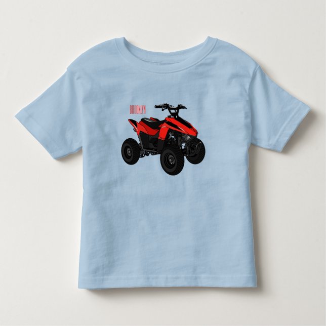 Quad bike atv cartoon illustration  toddler T-Shirt (Front)