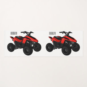 Quad bike atv cartoon illustration  yoga mat
