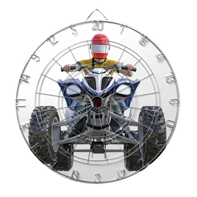 Quad Bike ATV Popping a Wheelie to the Front Dartboard (Front)