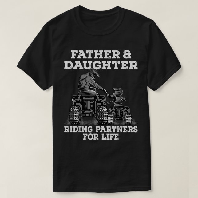 Quad Bike - Father and Daughter Riding Partners AT T-Shirt (Design Front)