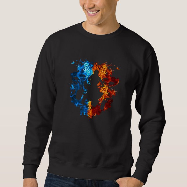Quad Bike Red Blue Fire Quad Bike Rider Sweatshirt (Front)