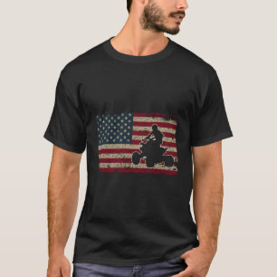 Quad Biker America Flag Gift I Atv Four Wheeler Qu T-Shirt