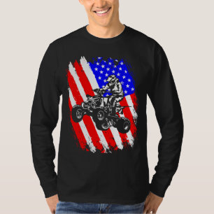 Quad Biker America USA Flag Gift Four Wheeler ATV T-Shirt