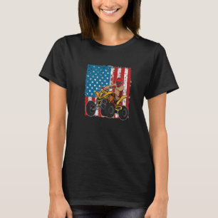 Quad Biker American Flag Four Wheeler Quad Bike T-Shirt