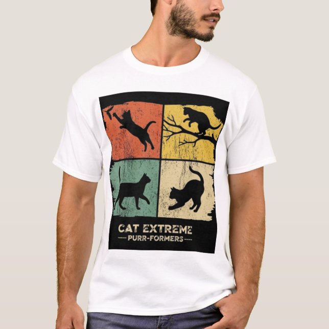 Quad Cat Patchwork T-Shirt (Front)