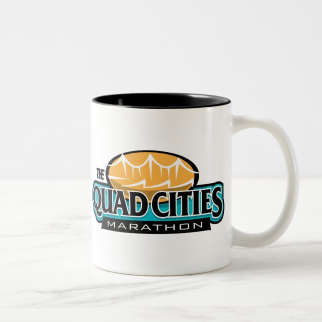 Quad Cities Marathon Two-Tone Coffee Mug (Right)