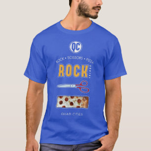Quad City Style Rock Scissors Cheese Pizza Rock Is T-Shirt