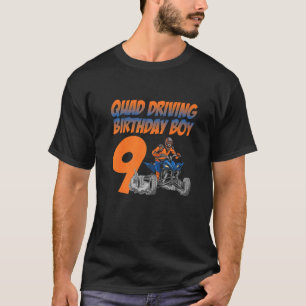 Quad Driving Birthday Boy 9 Quad Bike Atv Gear T-Shirt