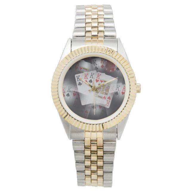 Quad Kings Poker Cards In A Pattern, Watch (Front)