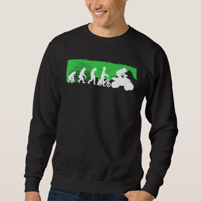 Quad Retro Quad Riding Four Wheeler Atv For Boys M Sweatshirt (Front)