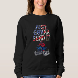 Quad Rider Usa American Flag Atv Extreme Sports Fr Sweatshirt