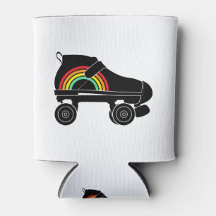 quad roller skate rainbow can cooler