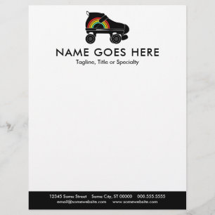 quad roller skate rainbow custom letterhead