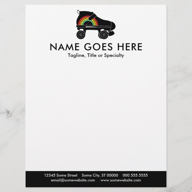 quad roller skate rainbow custom letterhead (Front)