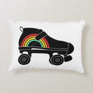 quad roller skate rainbow decorative cushion