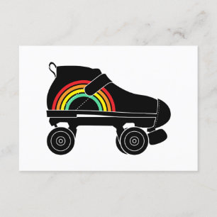 quad roller skate rainbow invitation