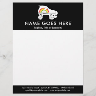 quad skate rainbow custom letterhead