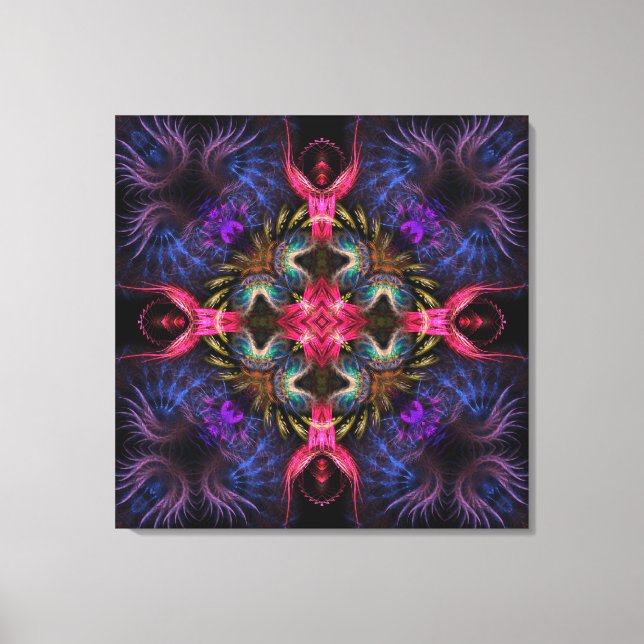 Quadra Angels Fractal Geometry Wrapped Canvas (Front)