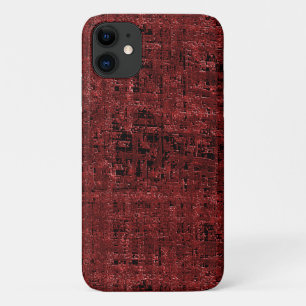 Quadrados pequenos vermelhos sobrepostos empapados iPhone 11 case