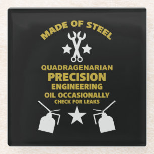 Quadragenarian Birthday Glass Coaster