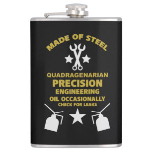 Quadragenarian Birthday Hip Flask